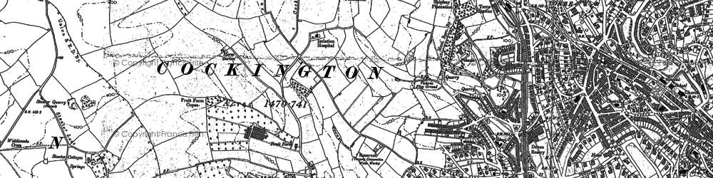 Old map of Chelston in 1904