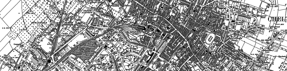 Old map of Pittville in 1884