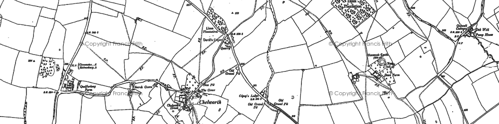 Old map of Chelworth in 1898