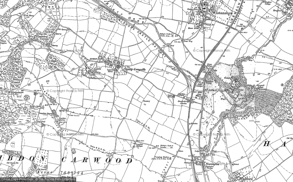 Old Map of Cheney Longville, 1883 in 1883