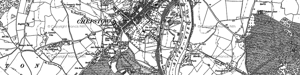 Old map of Chepstow in 1900