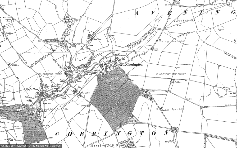 Old Map of Historic Map covering Avening Court in 1901