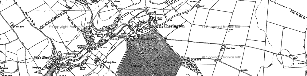 Old map of Cherington in 1901