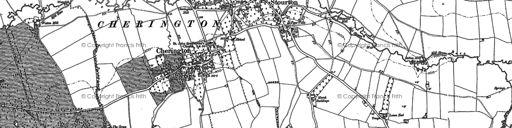 Old map of Cherington in 1904