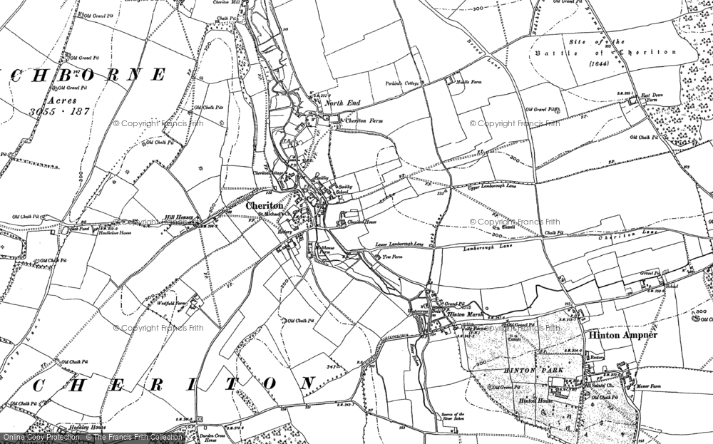Old Map of Cheriton, 1895 in 1895