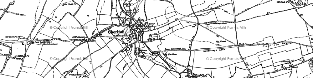 Old map of New Cheriton in 1895
