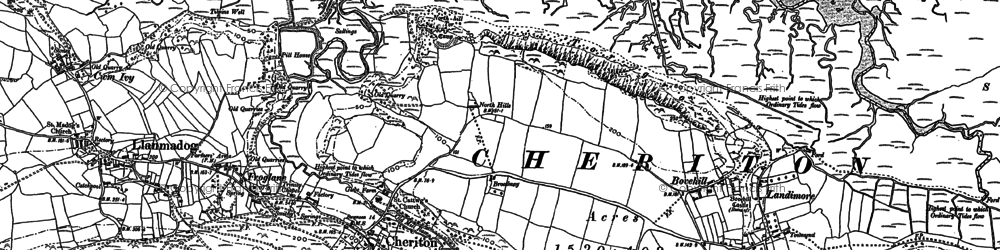 Old map of Cheriton in 1896