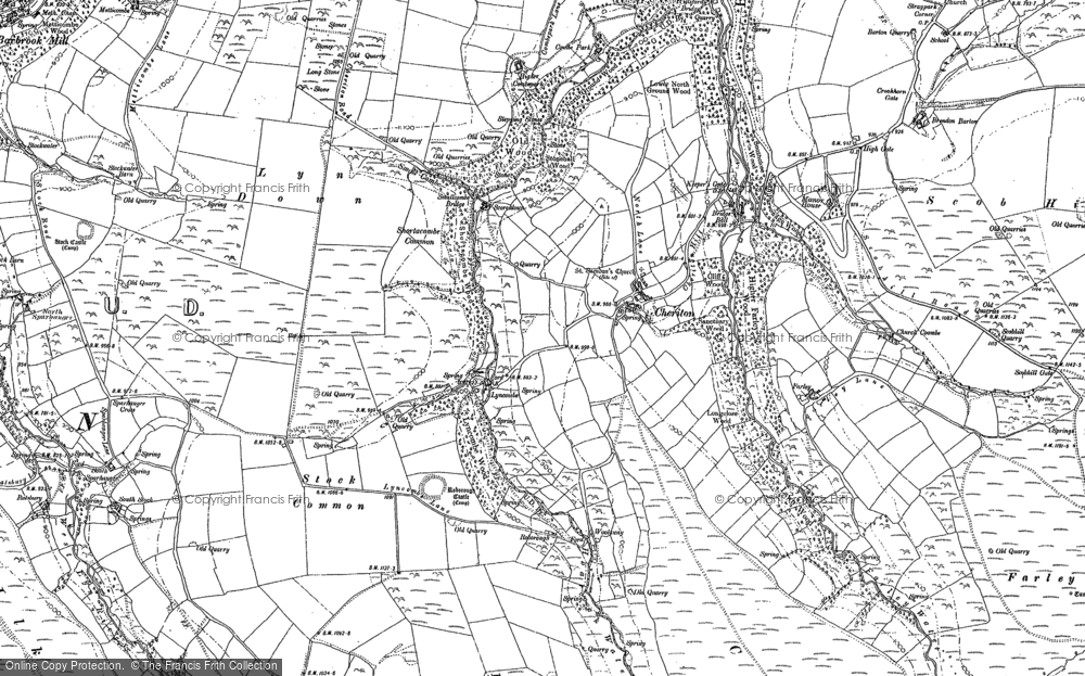 Old Map of Cheriton, 1903 in 1903