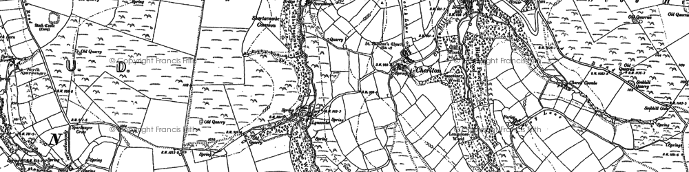 Old map of Brendon Barton in 1903