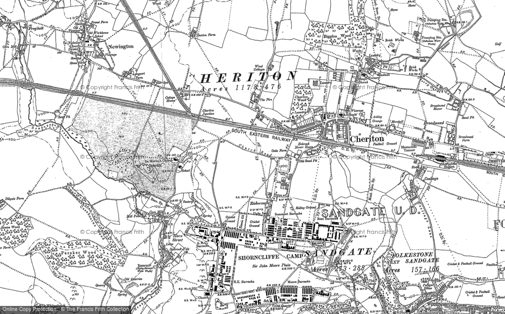Old Map of Cheriton, 1906 in 1906