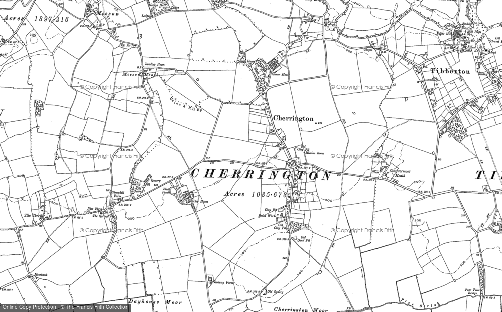 Old Map of Cherrington, 1880 in 1880