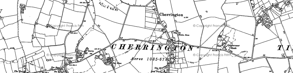 Old map of Cherrington Manor in 1880