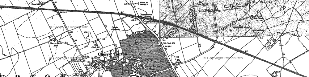 Old map of Cherry Burton in 1889