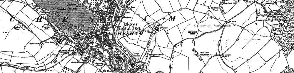 Old map of Chesham in 1923