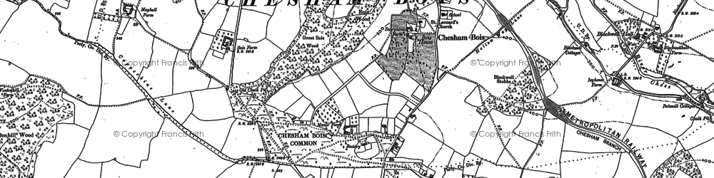 Old map of Chesham Bois in 1897