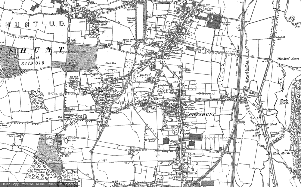 Old Map of Cheshunt, 1912 in 1912