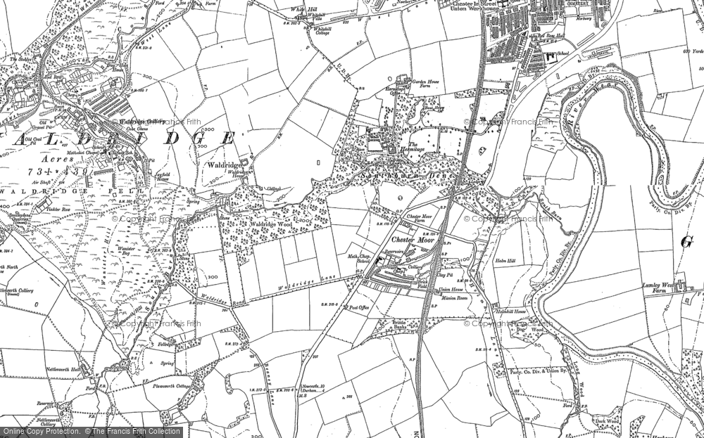 Old Map of Chester Moor, 1895 in 1895