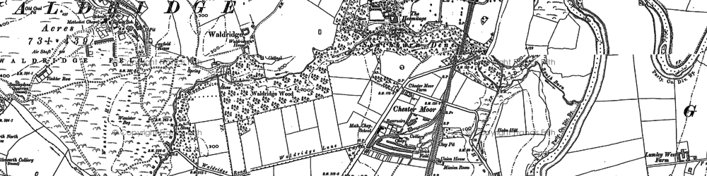 Old map of Chester Moor in 1895