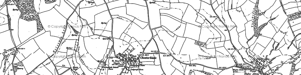 Old map of Higher Alham in 1884