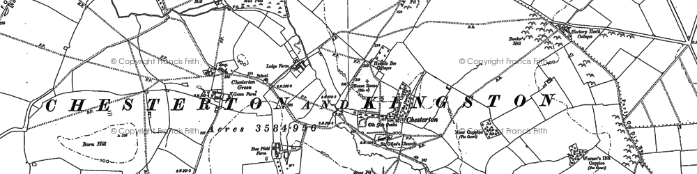 Old map of Chesterton Green in 1885