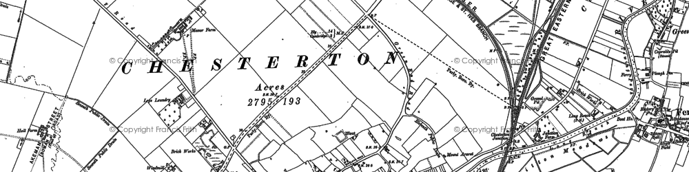 Old map of Chesterton in 1886