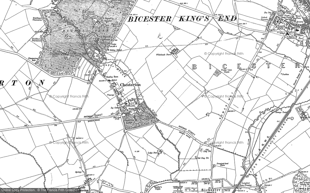 Old Map of Historic Map covering Bignell Ho in 1898