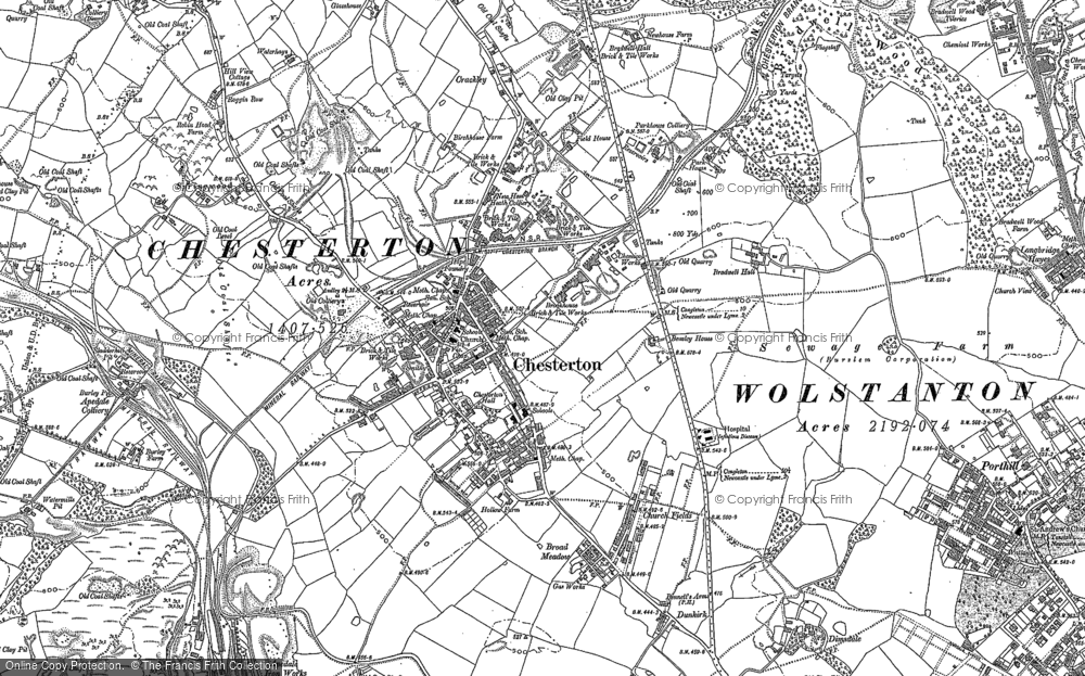 Old Map of Chesterton, 1898 in 1898