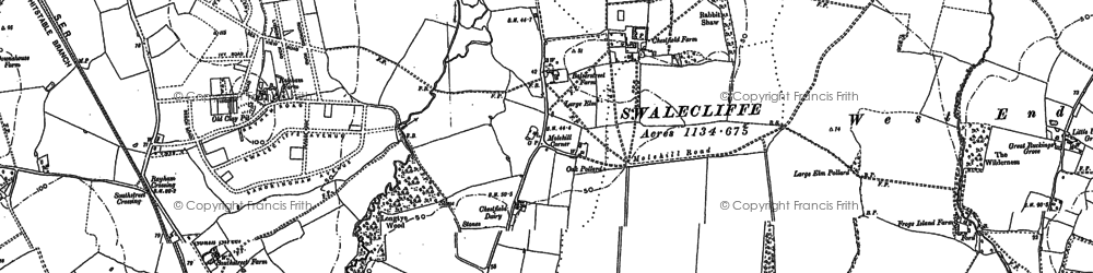 Old map of Chestfield in 1896