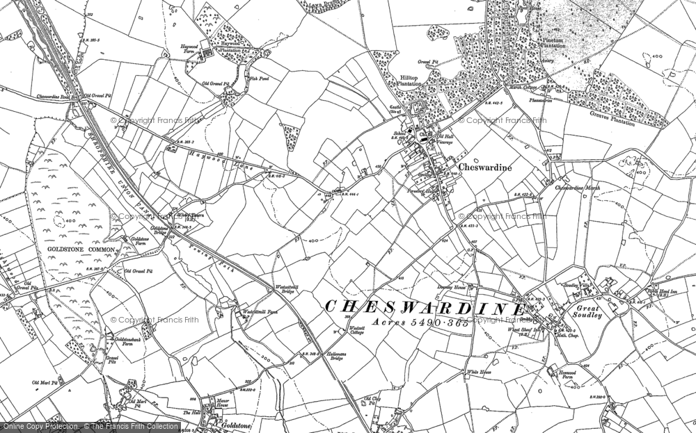 Old Map of Cheswardine, 1880 in 1880