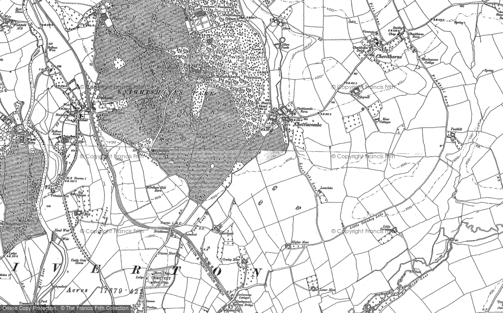 Old Map of Chettiscombe, 1887 in 1887
