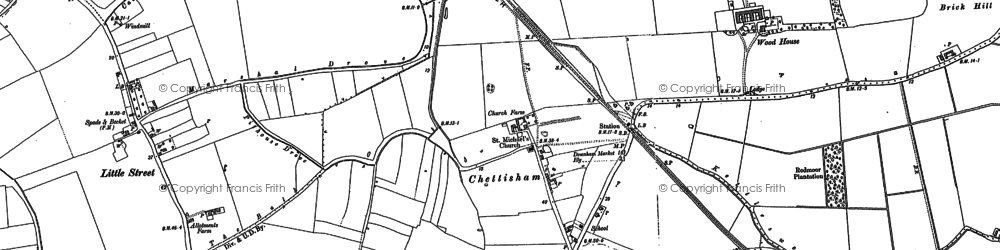Old map of Chettisham in 1885