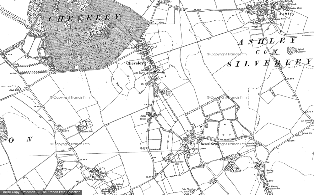 Old Map of Historic Map covering Beech Ho Stud in 1884
