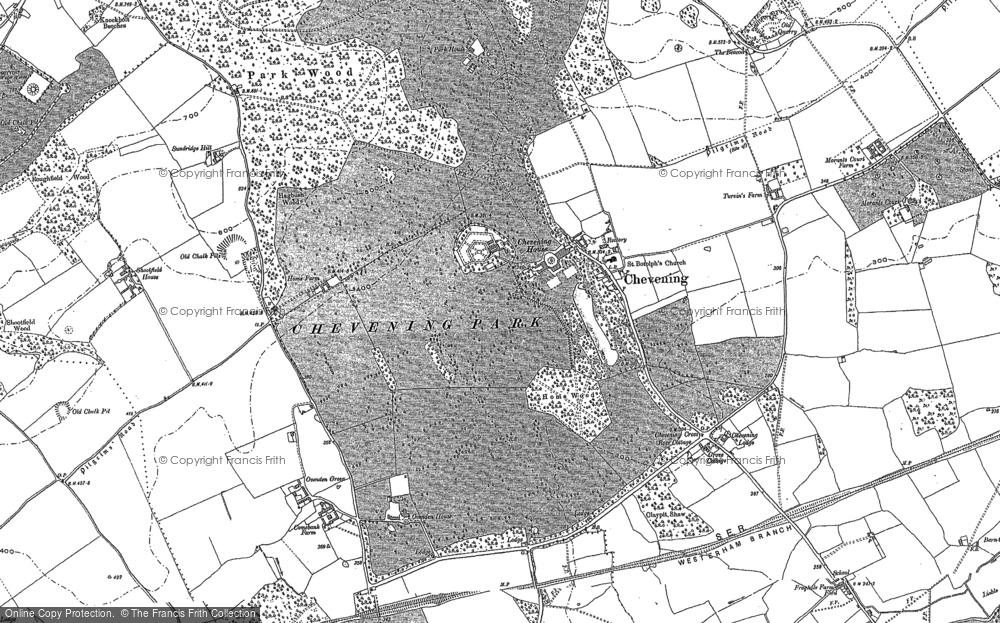 Old Map of Chevening, 1895 - 1907 in 1895