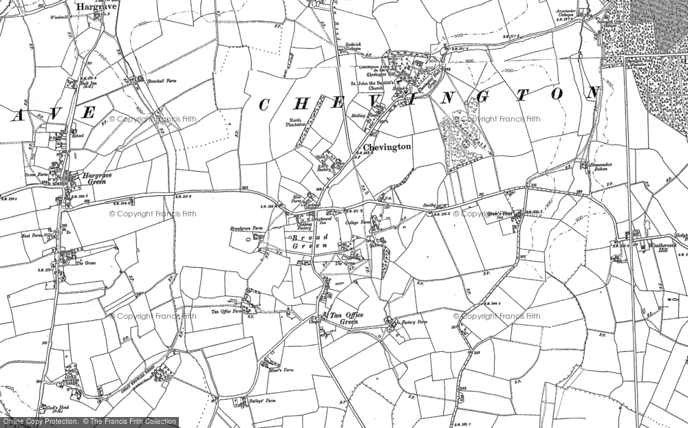 Old Map of Chevington, 1883 - 1884 in 1883