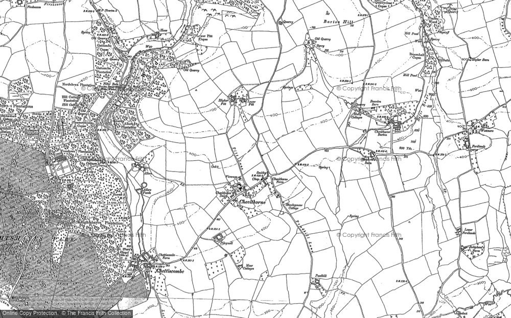Old Map of Historic Map covering Barton Hill in 1887