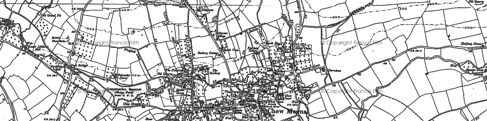Old map of Chew Magna in 1882