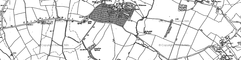 Old map of Chicheley in 1899