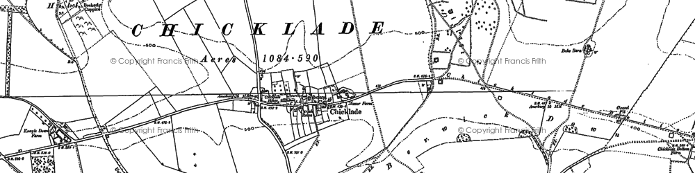 Old map of Chicklade in 1899