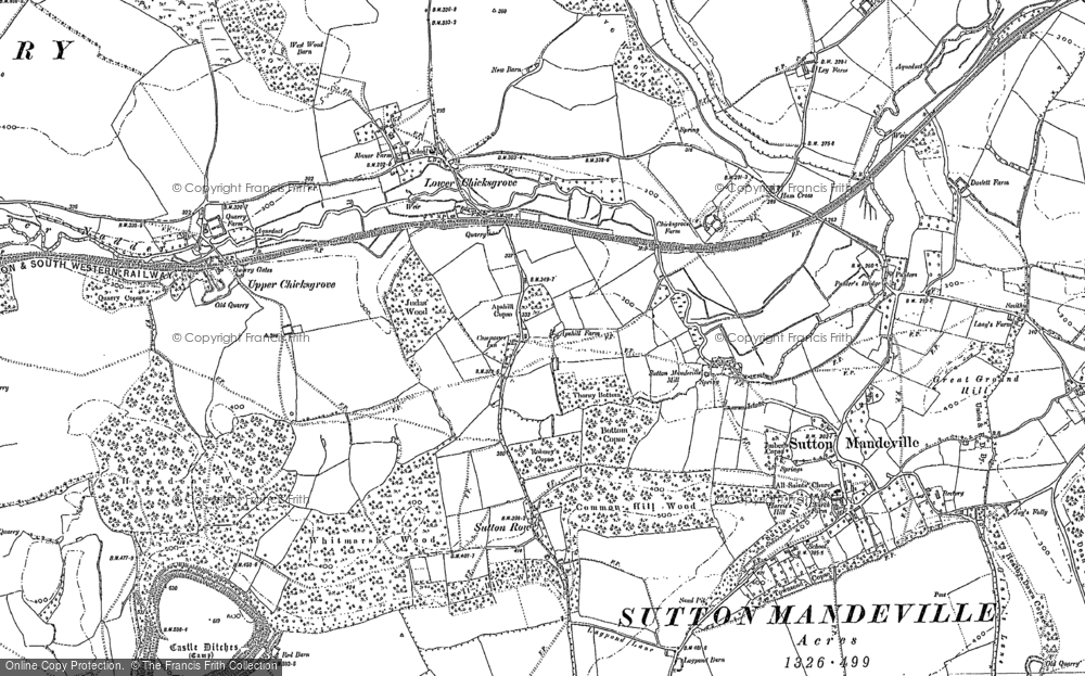 Old Map of Historic Map covering Upper Chicksgrove in 1899