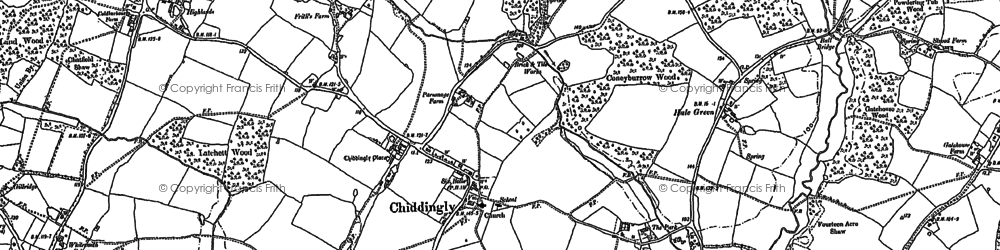 Old map of Chiddingly in 1898