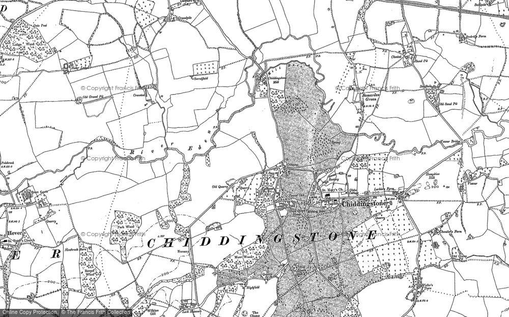 Old Map of Historic Map covering Hill Hoath in 1895