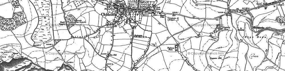 Old map of Chideock in 1901