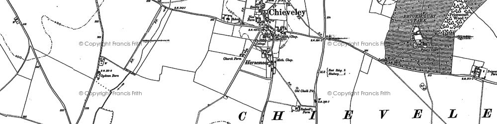 Old map of Chieveley in 1898