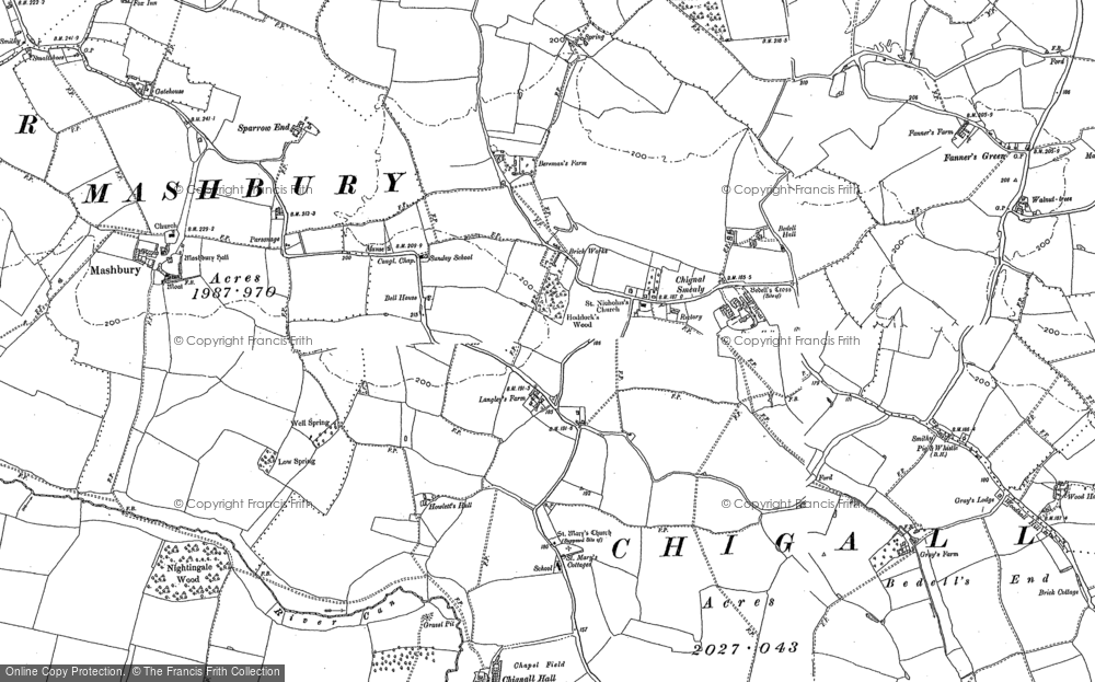 Old Map of Chignall Smealy, 1895 in 1895
