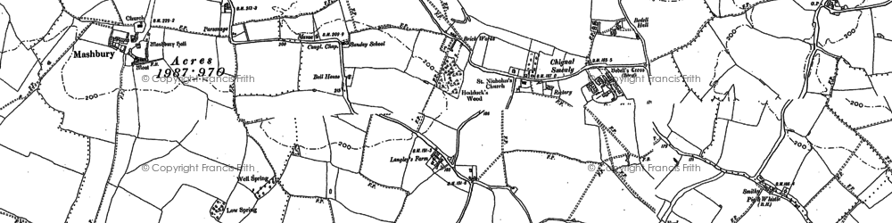 Old map of Fanner's Green in 1895