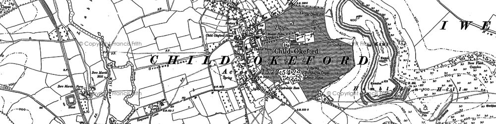 Old map of Child Okeford in 1886
