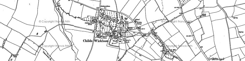 Old map of Childswickham in 1880