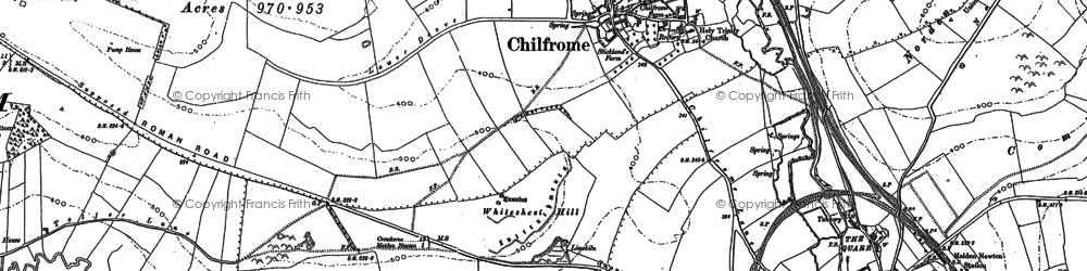 Old map of Chilfrome in 1887
