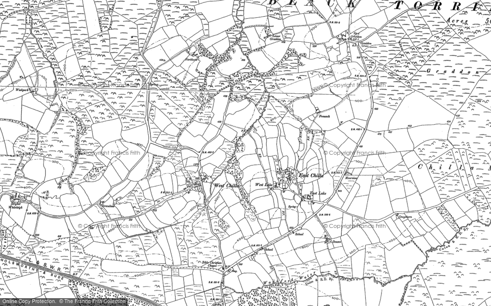 Old Map of Historic Map covering Winsford in 1884