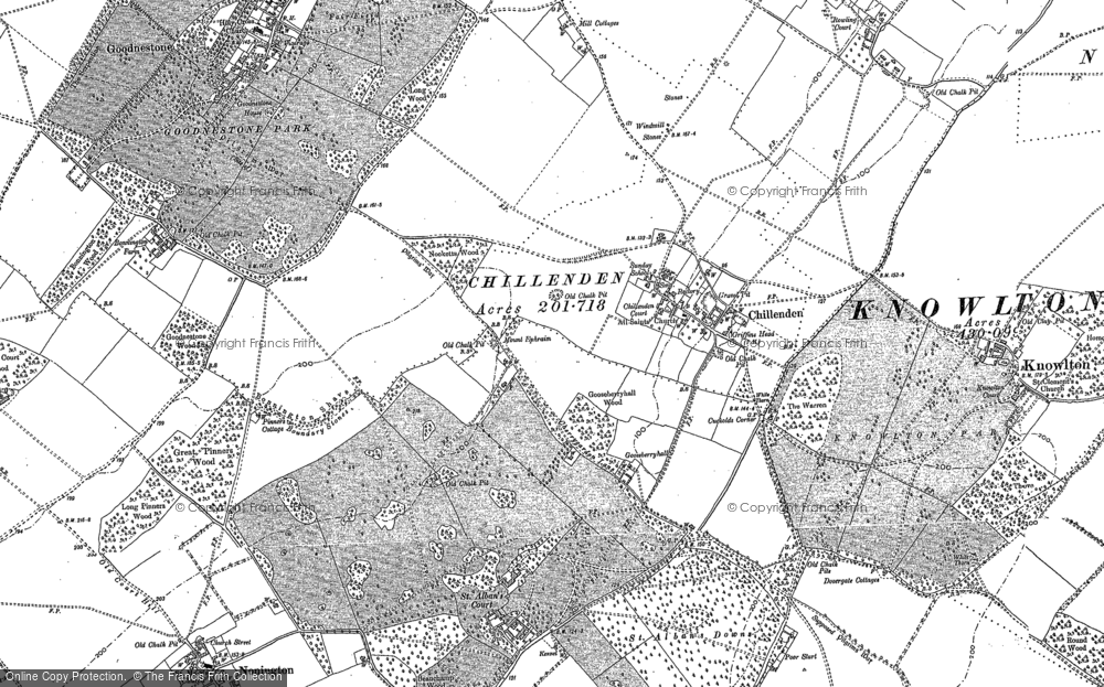 Old Map of Chillenden, 1872 - 1896 in 1872